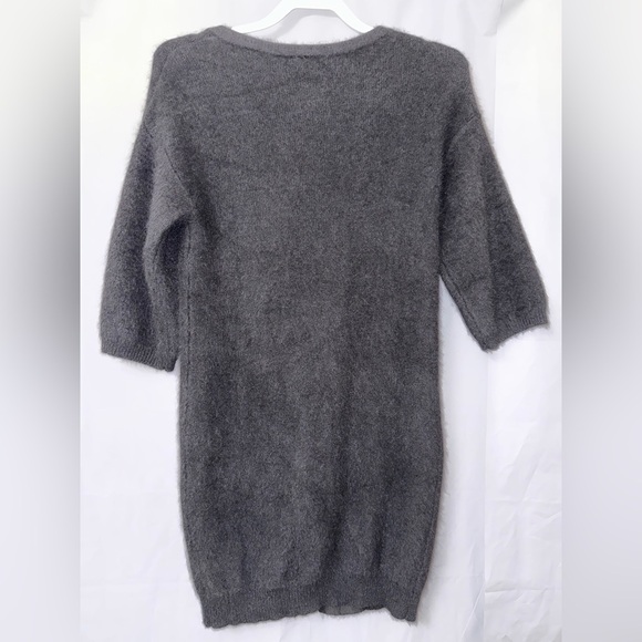 Minnie Rose Black Raccoon Rabbit Hair Wool Sweater Cardigan Size XS - Picture 5 of 8